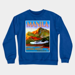 Imperial Airways Fly to Manila Advertising Print Crewneck Sweatshirt